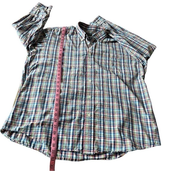Orvis Men’s Blue Red Yellow White Plaid Long Sleeve Button Front Shirt, XL - Picture 10 of 11